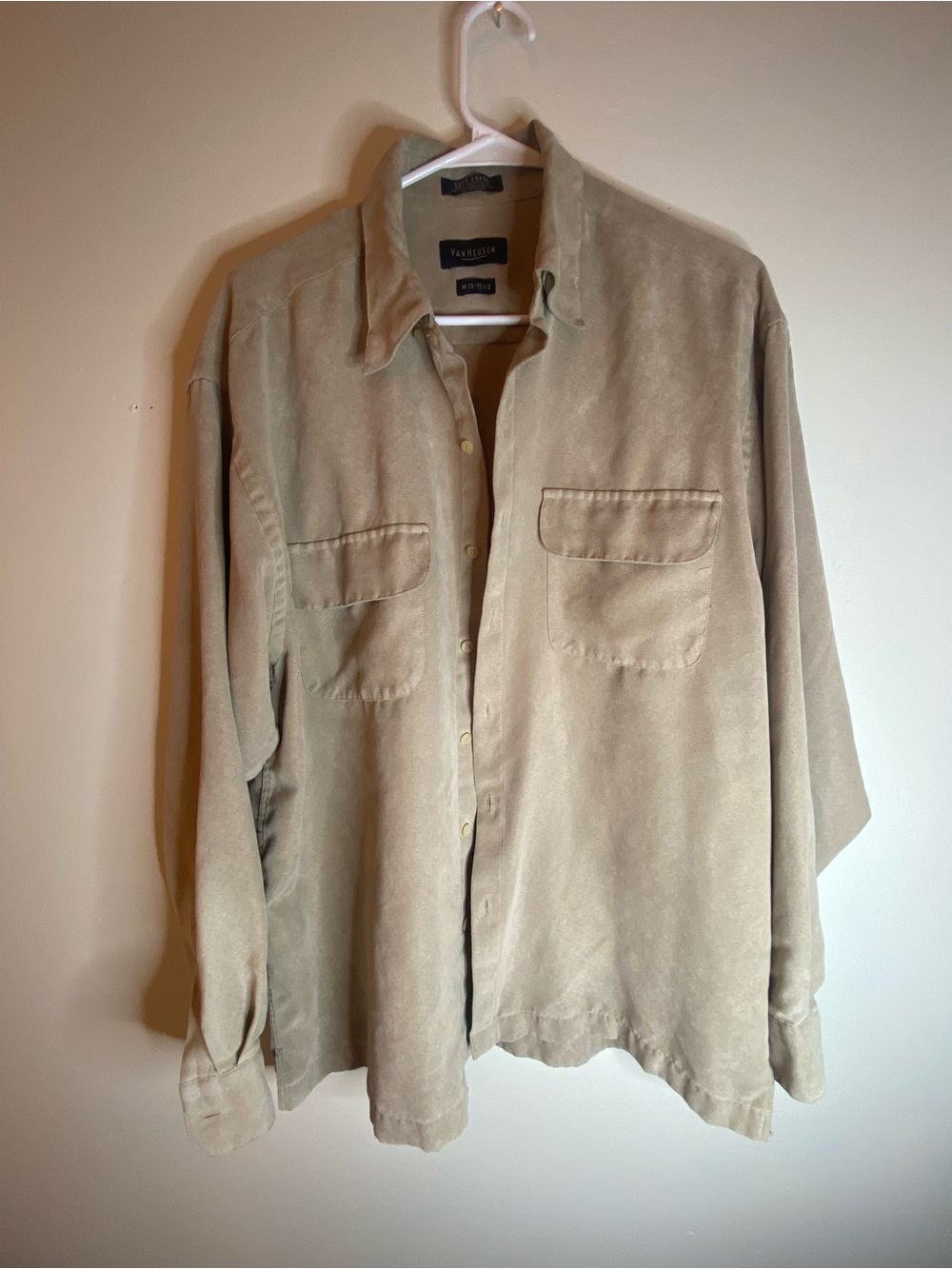 Van Heusen Light Beige Suede-Look Shirt Jacket